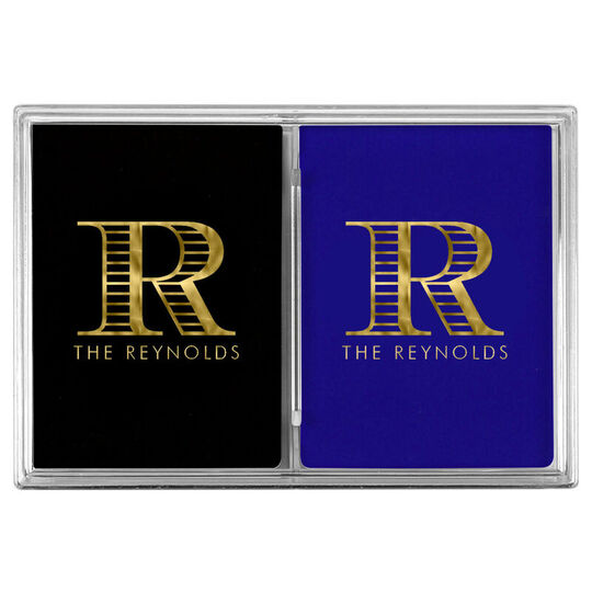 Striped Initial Double Deck Playing Cards